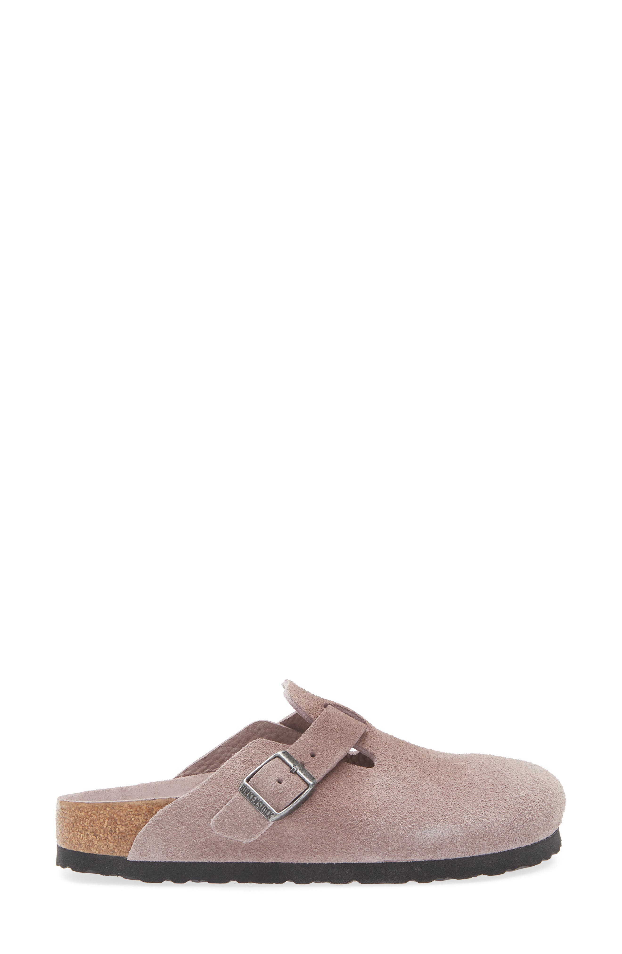 Boston Soft Footbed Leather Clog, Alternate, color, FADED PURPLE SUEDE