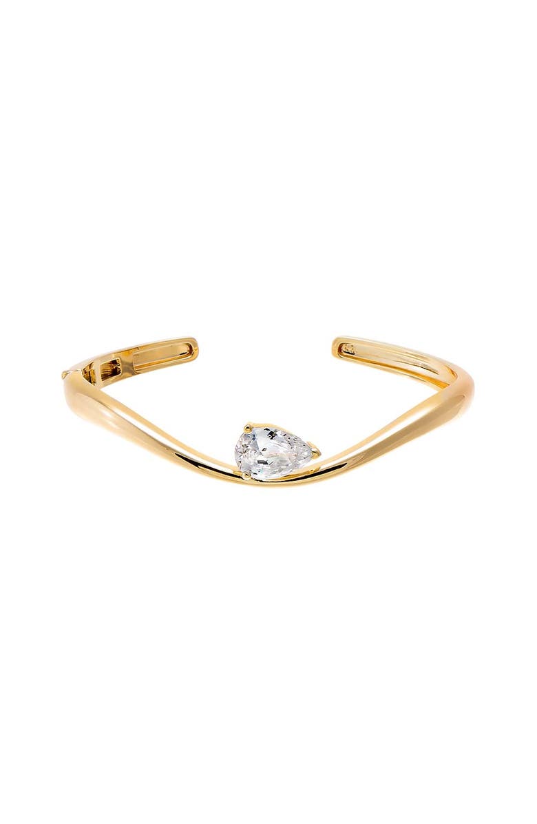 BY ADINA EDEN CZ Pear Swirled Open Bangle, Main, color, Gold
