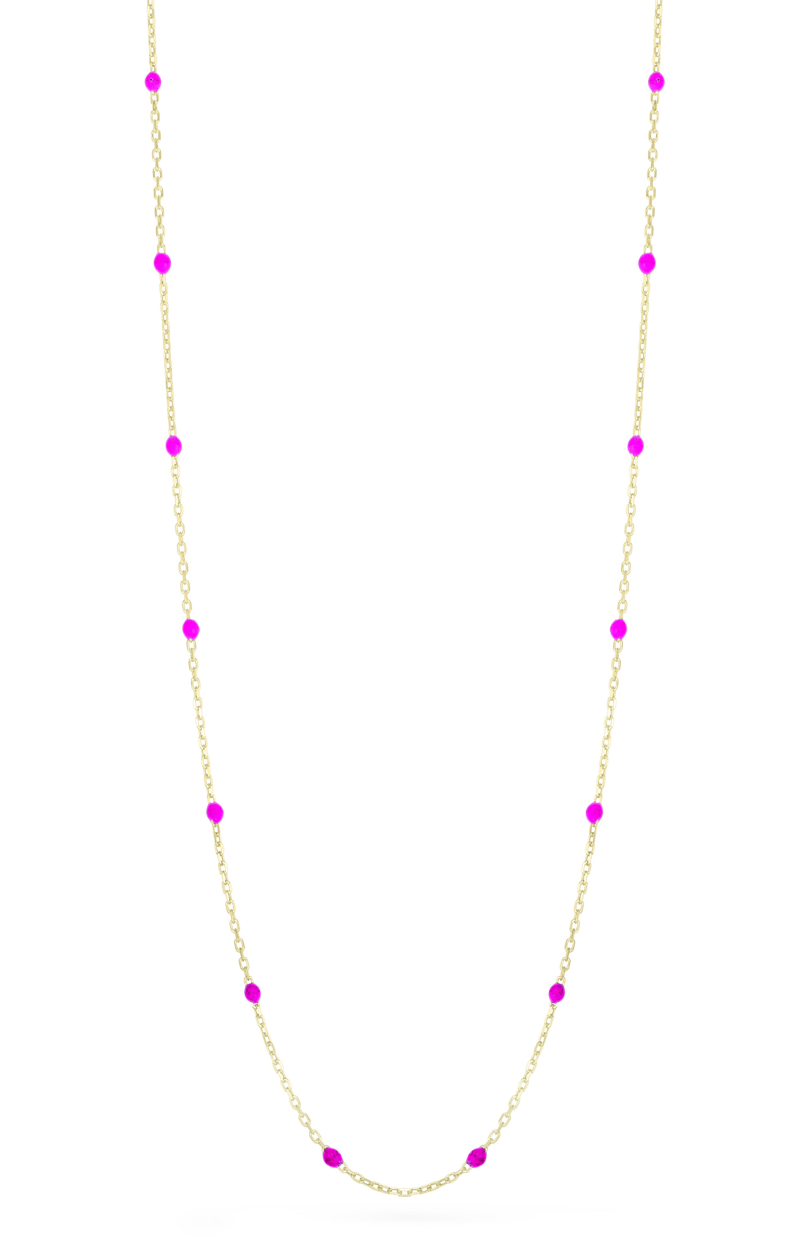 Ember Fine Jewelry 14K Gold Beaded Enamel Station Necklace