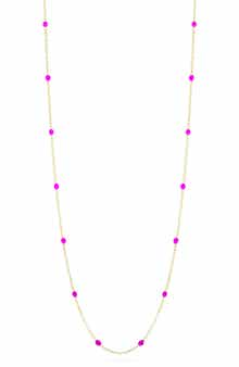 Ember Fine Jewelry 14K Gold Beaded Enamel Station Necklace