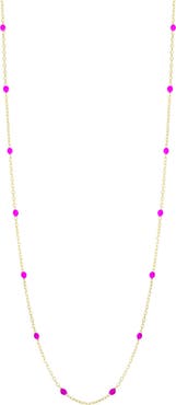 Ember Fine Jewelry 14K Gold Beaded Enamel Station Necklace