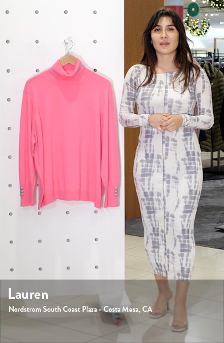 Tipped Button Detail Cotton & Wool Blend Turtleneck, sales video thumbnail