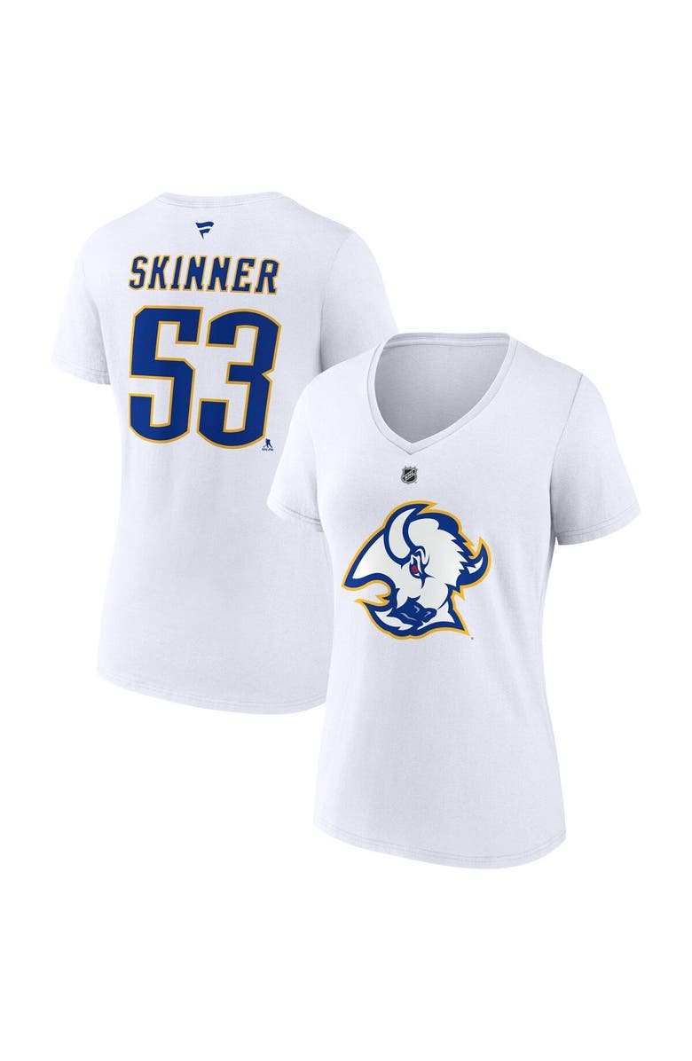 FANATICS Women's Fanatics Branded Jeff Skinner White Buffalo Sabres Special Edition 2.0 Name & Number V-Neck T-Shirt, Main, color, 