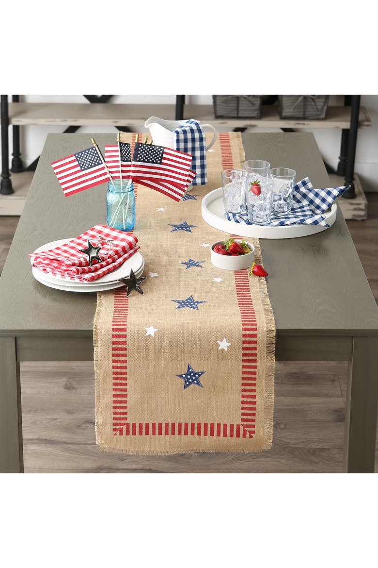 Jute 4th of July Table Runner, Alternate, color, 4th of July