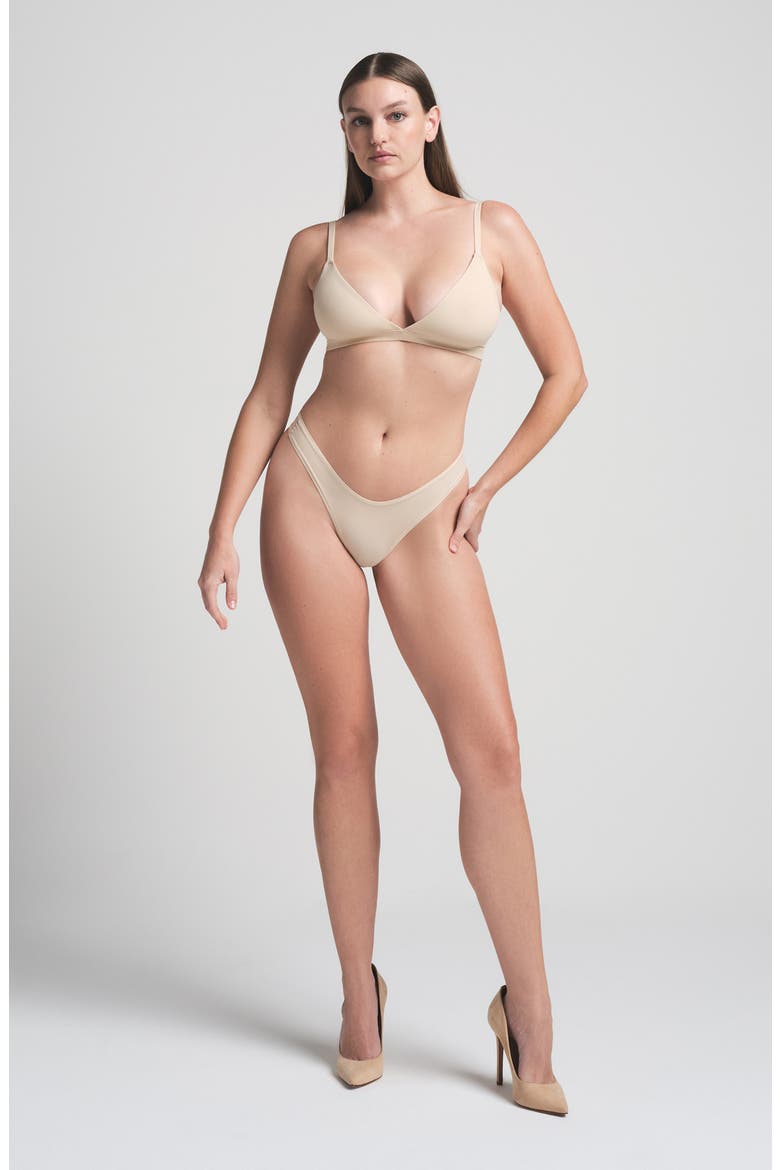 Fits Everybody Triangle Bralette, Alternate, color, SAND