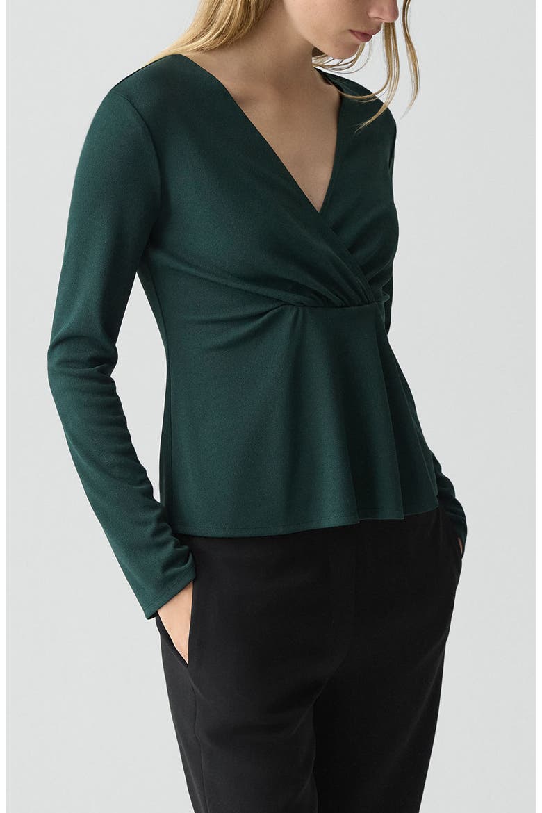 Gathered Neck Knit Top, Alternate, color, VIRIDIAN