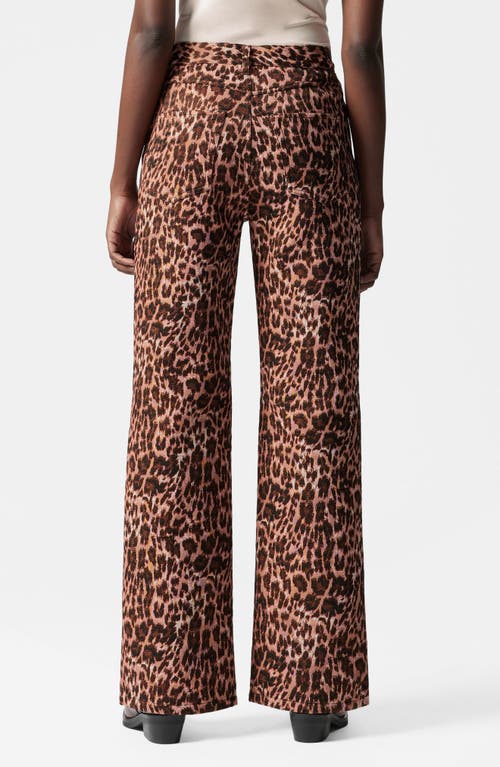 & Other Stories Leopard Print Wide Leg Pants In Brown