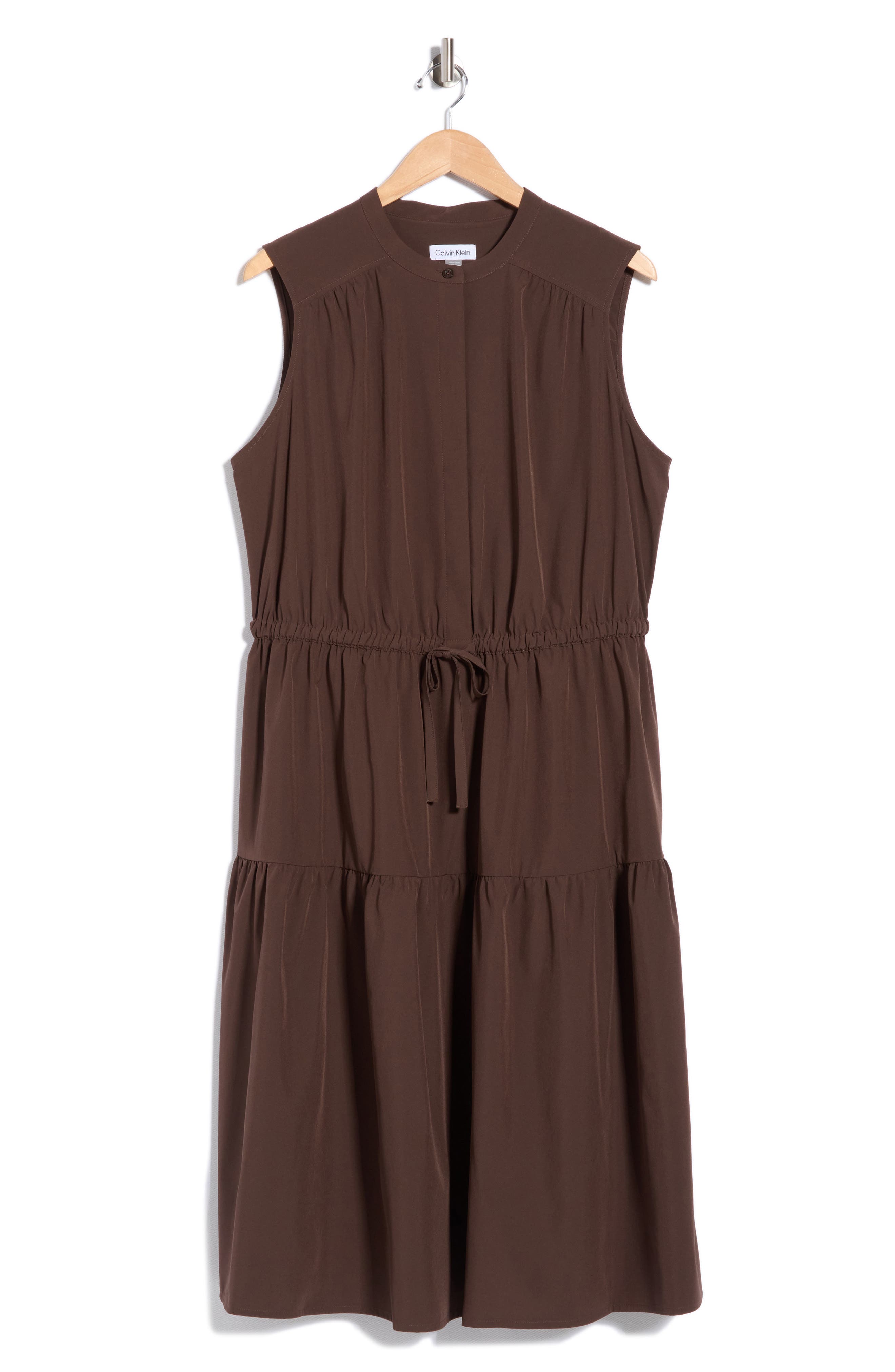 Drawstring A-Line Midi Dress