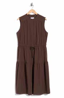Drawstring A-Line Midi Dress