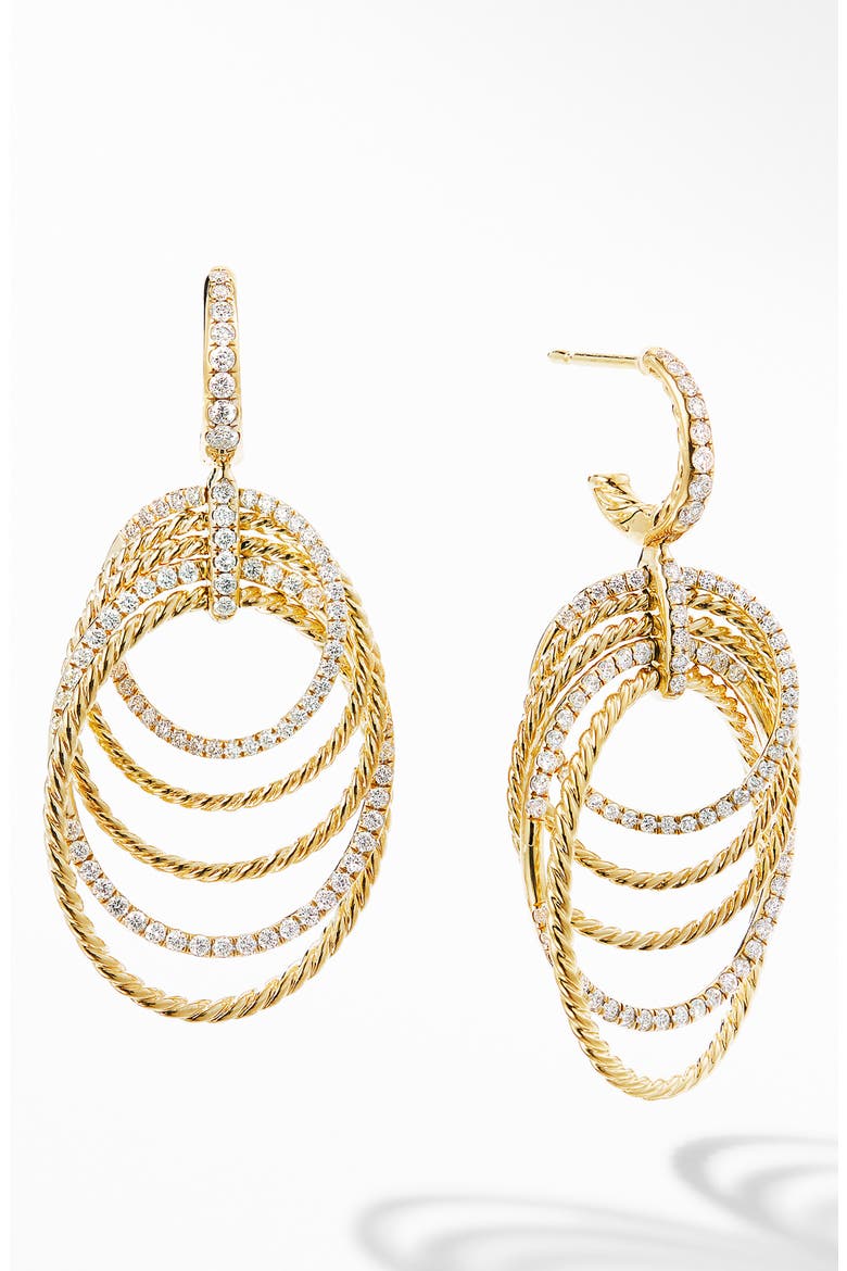 DY Origami 18K Yellow Gold Drop Earrings with Diamonds, Main, color, YELLOW GOLD/ DIAMOND