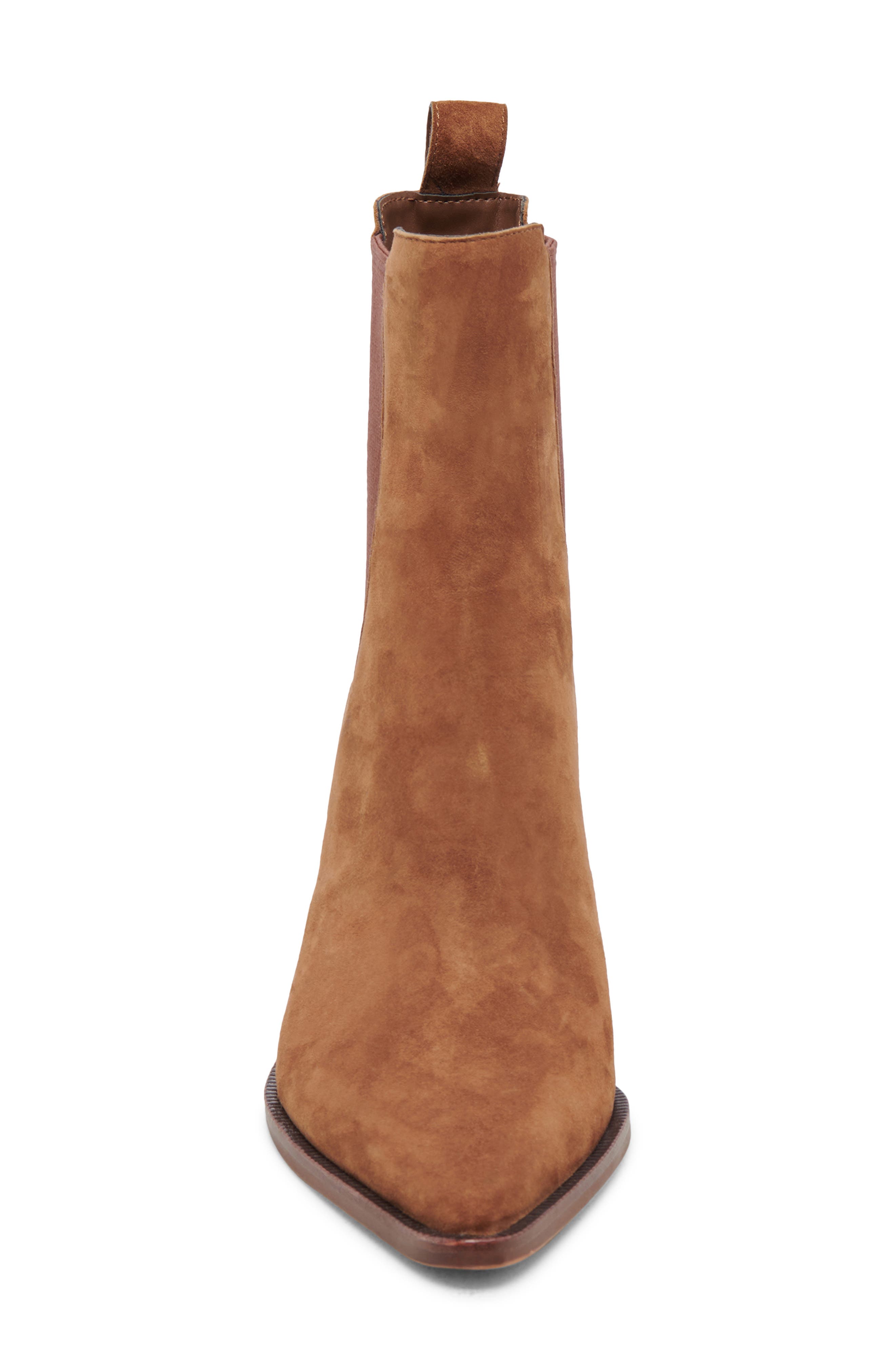 Shadie Waterproof Pointed Toe Chelsea Boot, Alternate, color, BROWN SUEDE