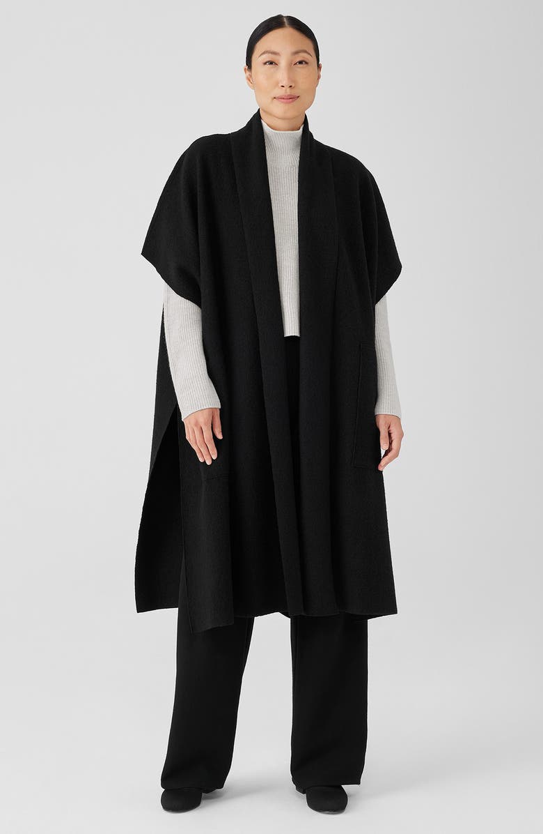 Eileen Fisher Oversize Boiled Wool Poncho, Alternate, color,