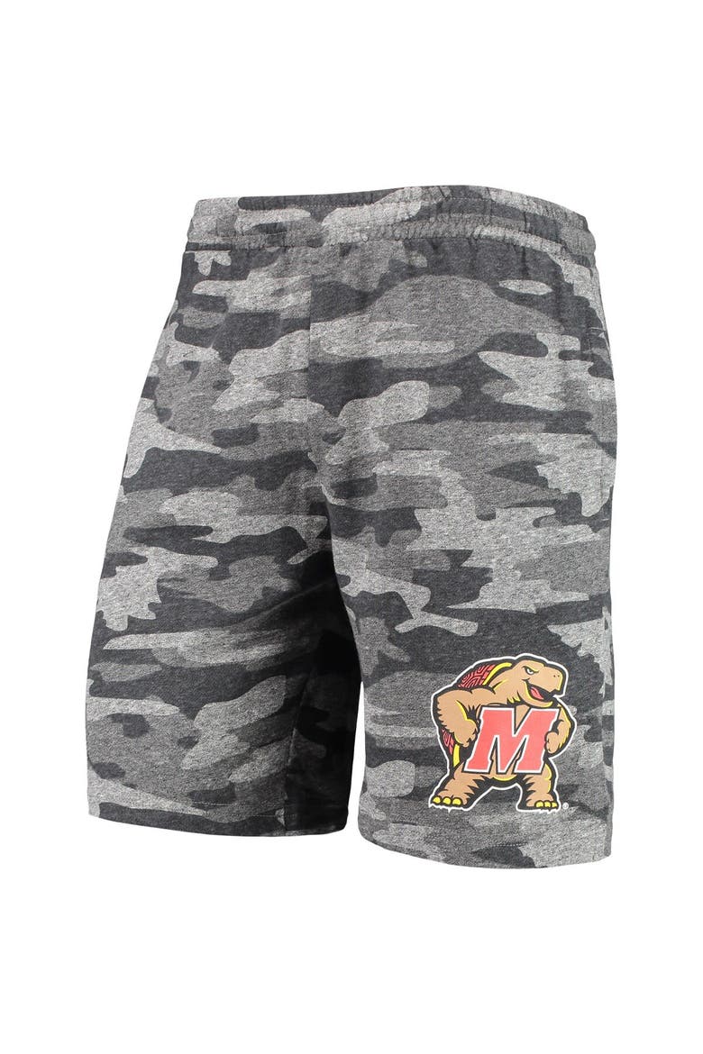 Men's Concepts Sport Charcoal/Gray Maryland Terrapins Camo Backup Terry Jam Lounge Shorts, Alternate, color, Charcoal