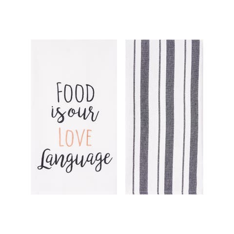 Food Is Our Love Language Kitchen Towels Set of 2