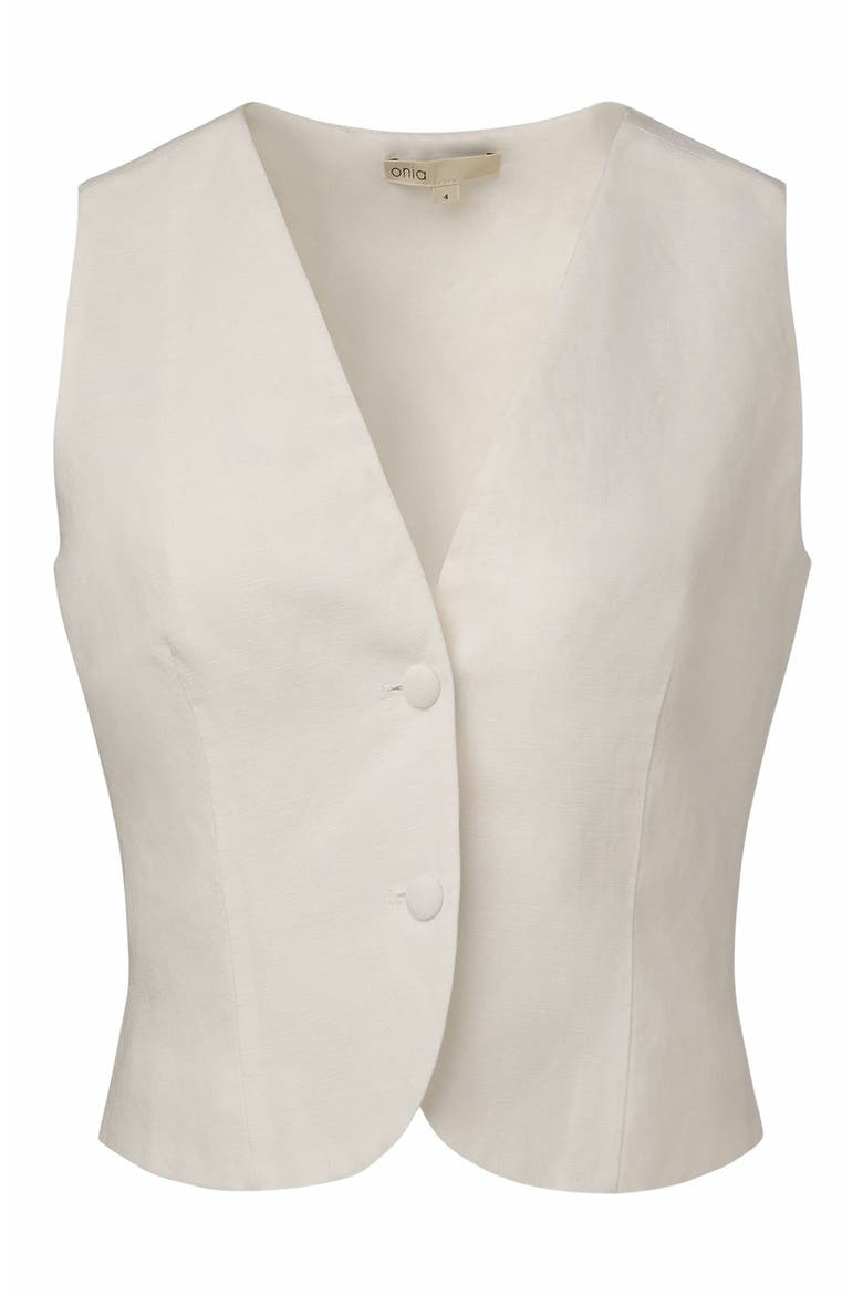 Air Linen Relaxed Vest, Alternate, color, WHITE