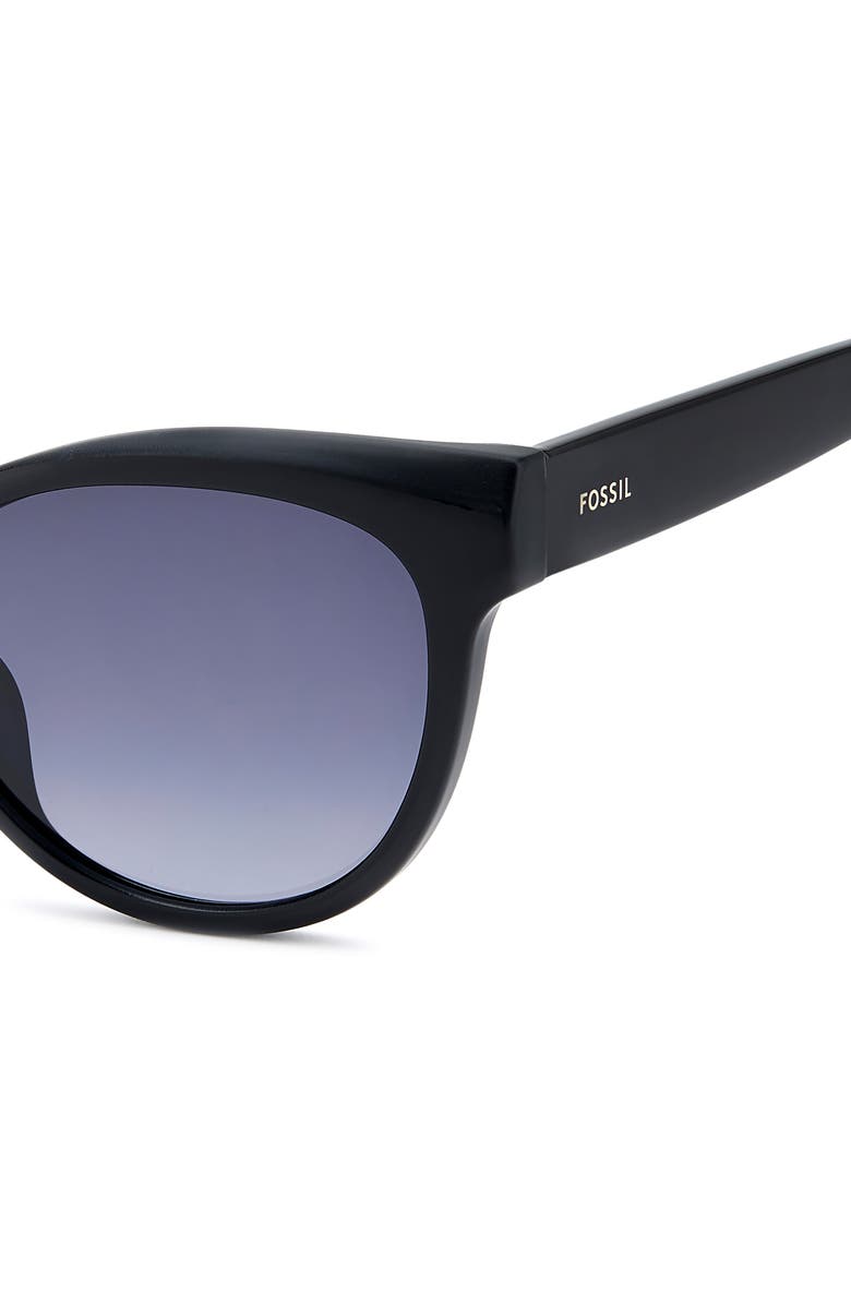 Fossil 53mm Gradient Cat Eye Sunglasses, Alternate, color, Black