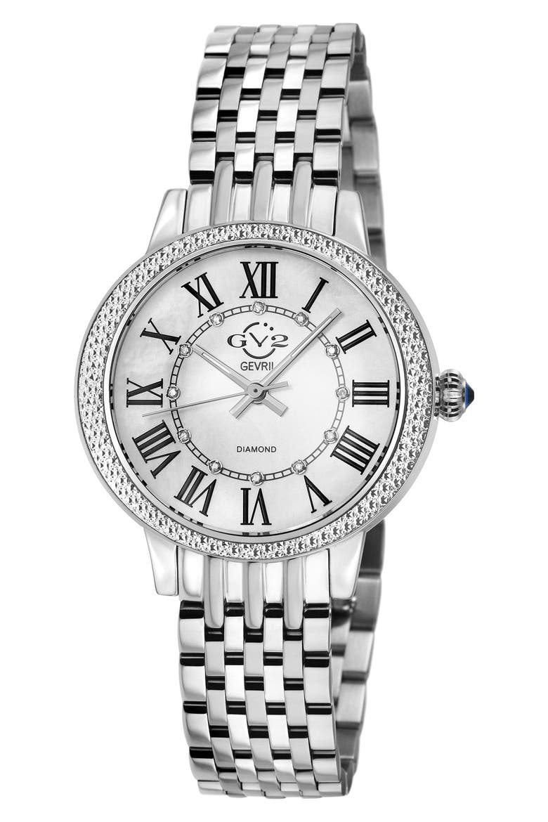 Astor III Diamond Swiss Bracelet Watch, 34mm - 0.06 ctw, Main, color, SILVER