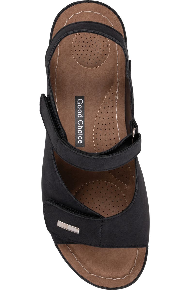 GOOD CHOICE NEW YORK Keltie Wedge Sandal, Alternate, color, Black