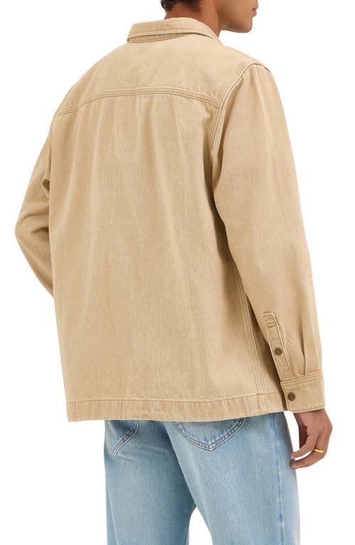 Lee Cotton Blend Twill Snap-up Overshirt In Cappucino