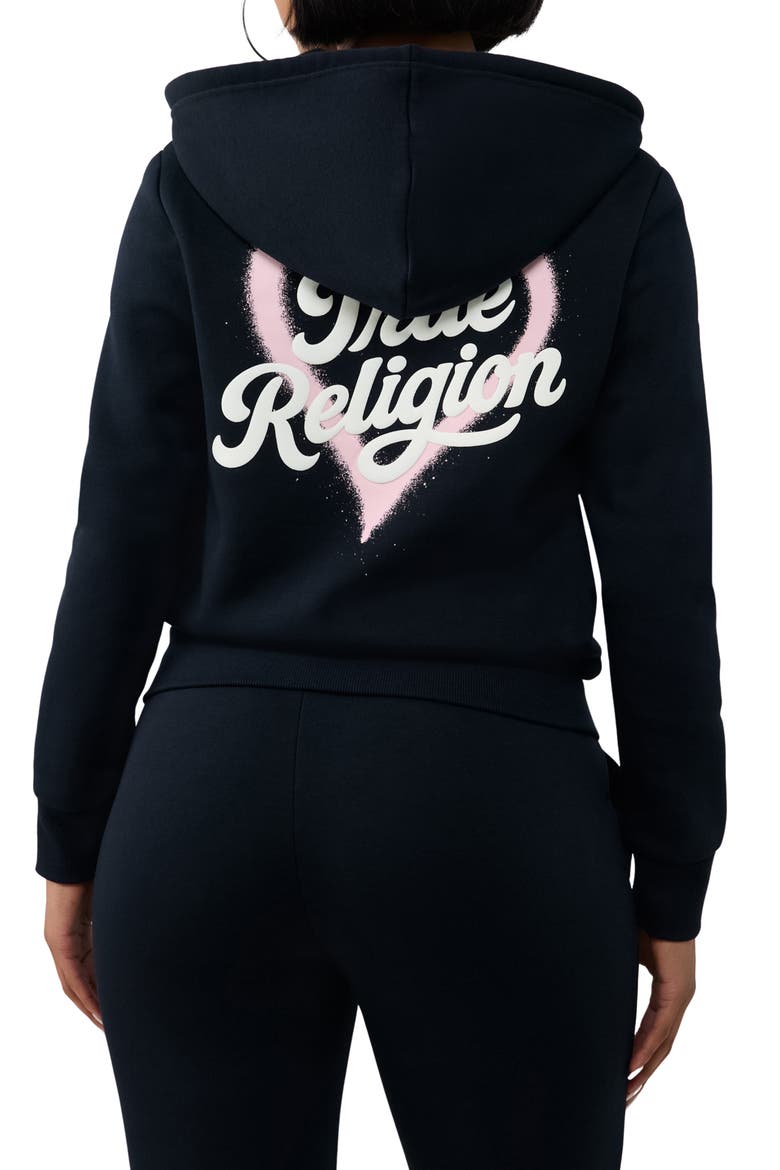 True Love Classic Full Zip Hoodie, Alternate, color, JET BLACK