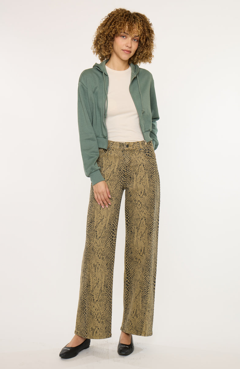 KanCan Juno Low Slung Baggy Wide Leg Pants, Main, color, Python Print