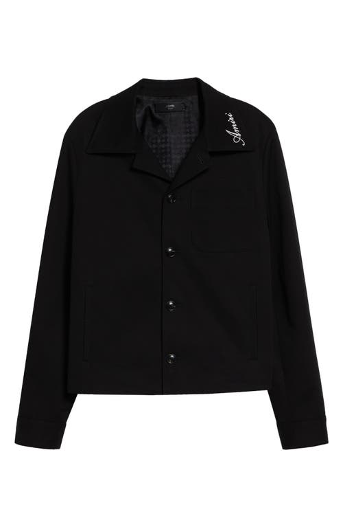 Amiri Script Collar Cotton Jacket In Black