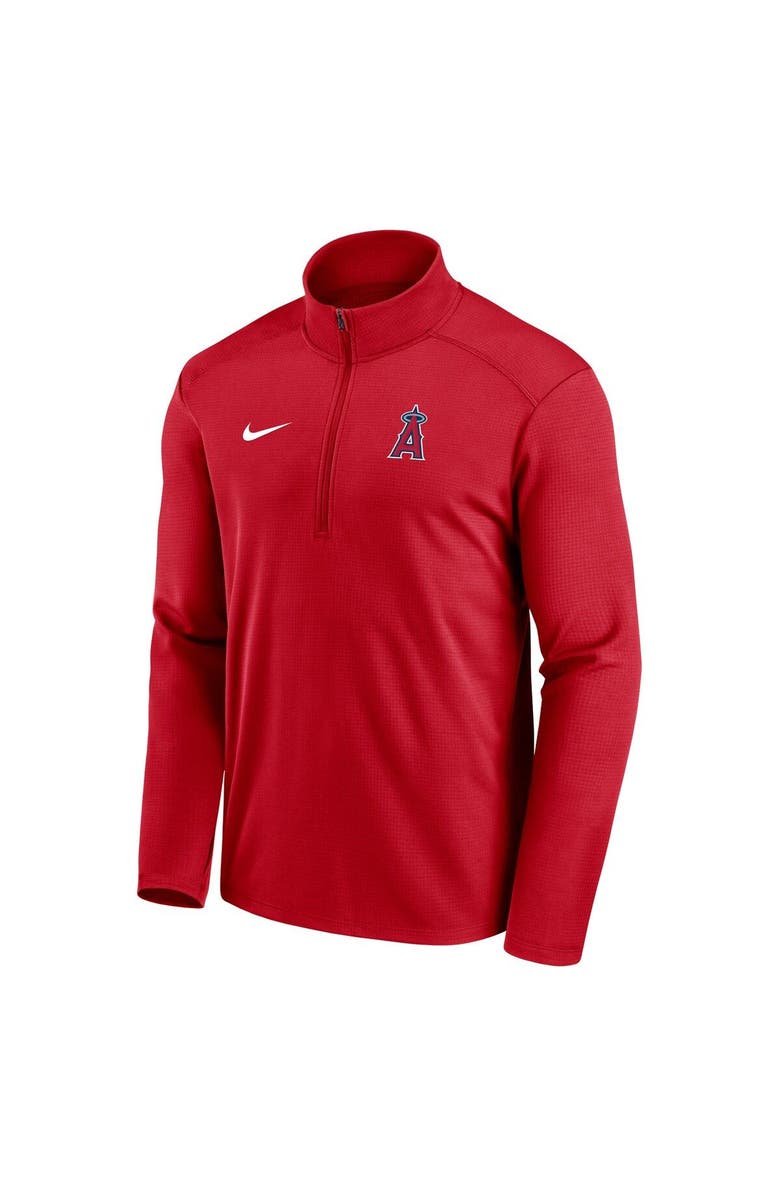 Nike Men's Nike Red Los Angeles Angels Agility Pacer Lightweight Performance Half-Zip Top, Alternate, color, Red