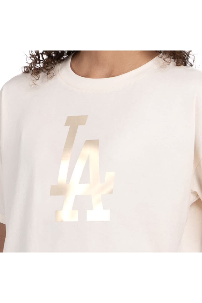 Women's Starter Cream Los Angeles Dodgers Pastels Boxy Cropped T-Shirt, Alternate, color, Cream