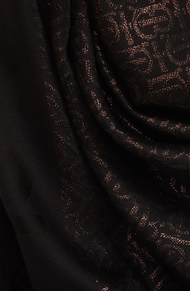 Burberry TB Monogram Metallic Jacquard Scarf, Alternate, color, 
