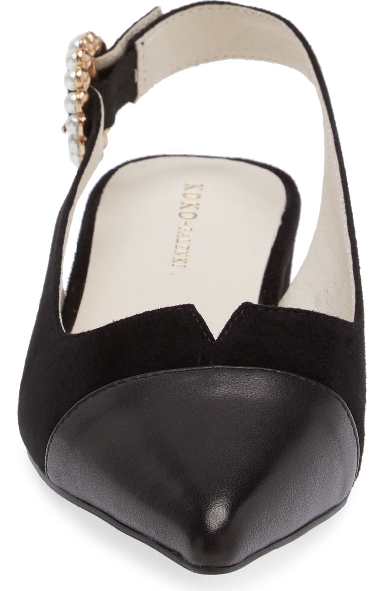KOKO + PALENKI Stella Pointed Cap Toe Slingback Pump, Alternate, color,