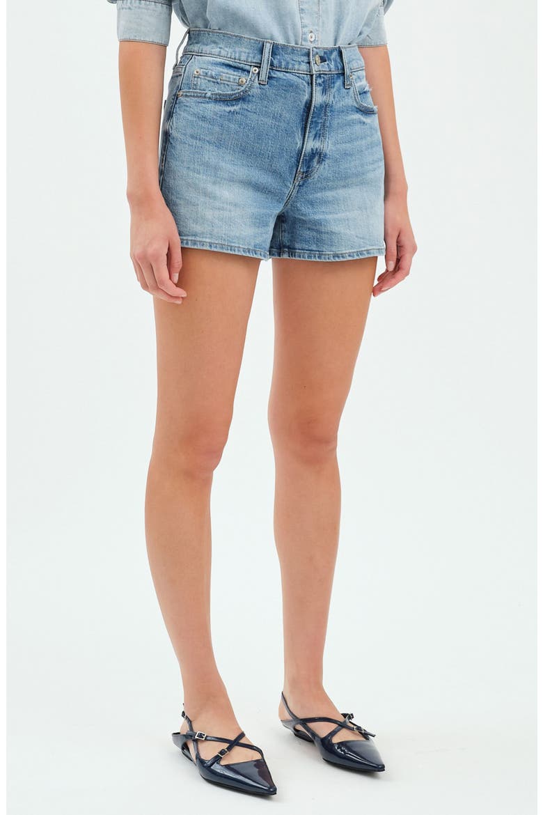 Troublemaker High Waist Denim Shorts, Alternate, color, MARINA VINTAGE