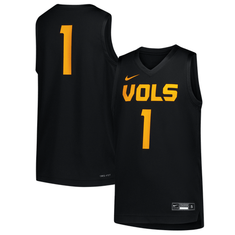 Youth Nike #1 Black Tennessee Volunteers Replica Basketball Jersey