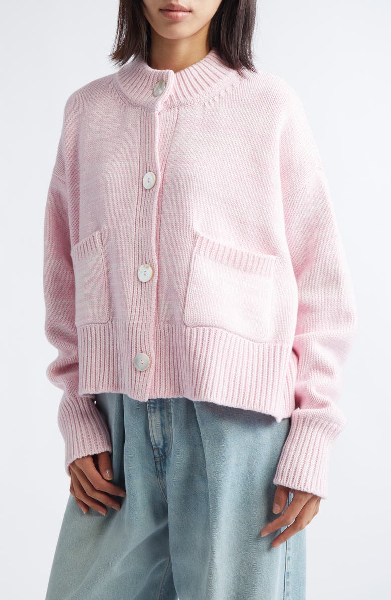 NACKIYÈ Icrebreaker Merino Wool & Cashmere Mélange Cardigan, Alternate, color, Rose Melange
