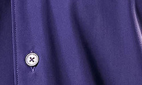 Maceoo Fibonacci Stretcheuronavy Blue Cotton Blend Button-up Shirt In Blue