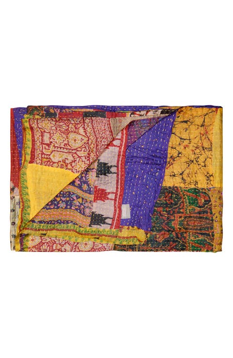 Kantha Silk Blend Throw Blanket