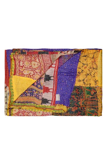 Taj Hotel Kantha Silk Blend Throw Blanket In Multi 12