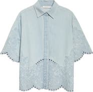 Zimmermann Daylight Embroidered Denim Shirt