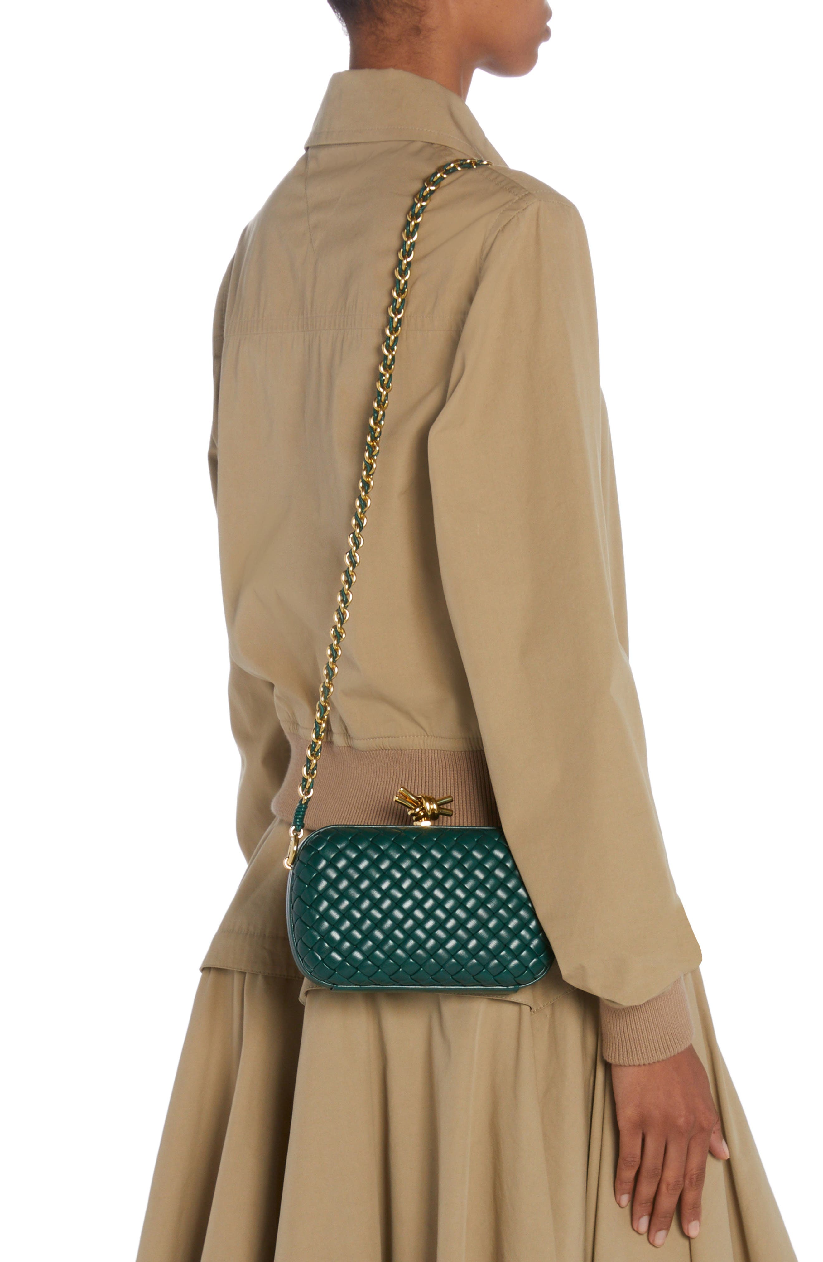 Bottega Veneta Knot Clasp Intrecciato Leather Minaudière, Alternate, color, 