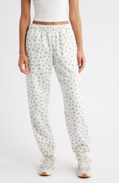 Happy Camp3r Periwinkle Floral Joggers In Gray