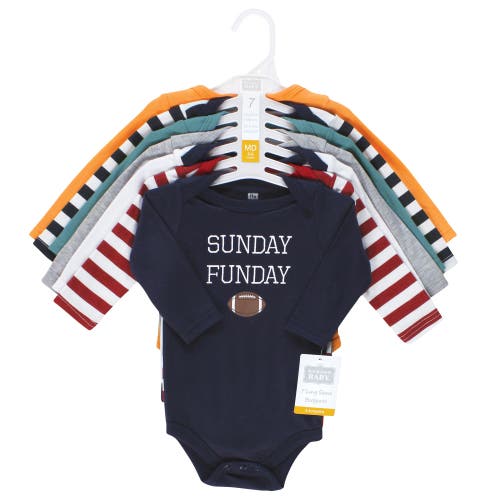 Hudson Baby Cotton Long-sleeve Bodysuits 7-pack In Multi