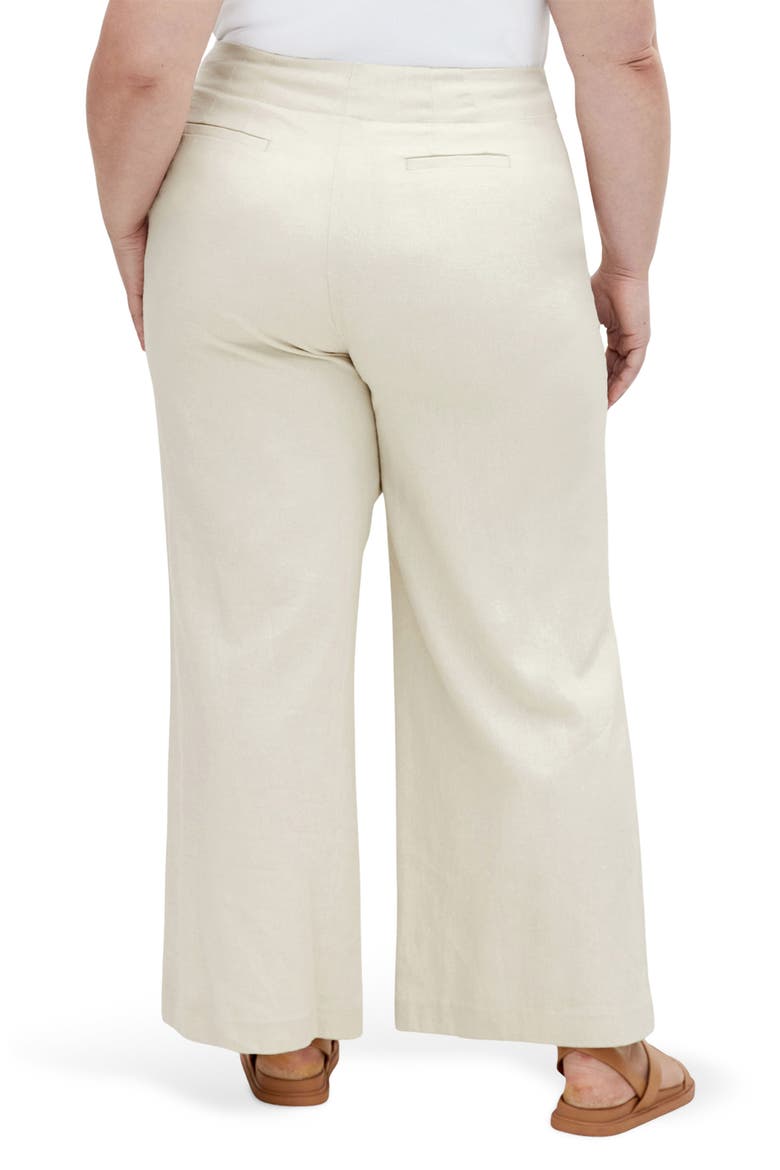 Viven Linen Blend Wide Leg Pants, Alternate, color, CREAM