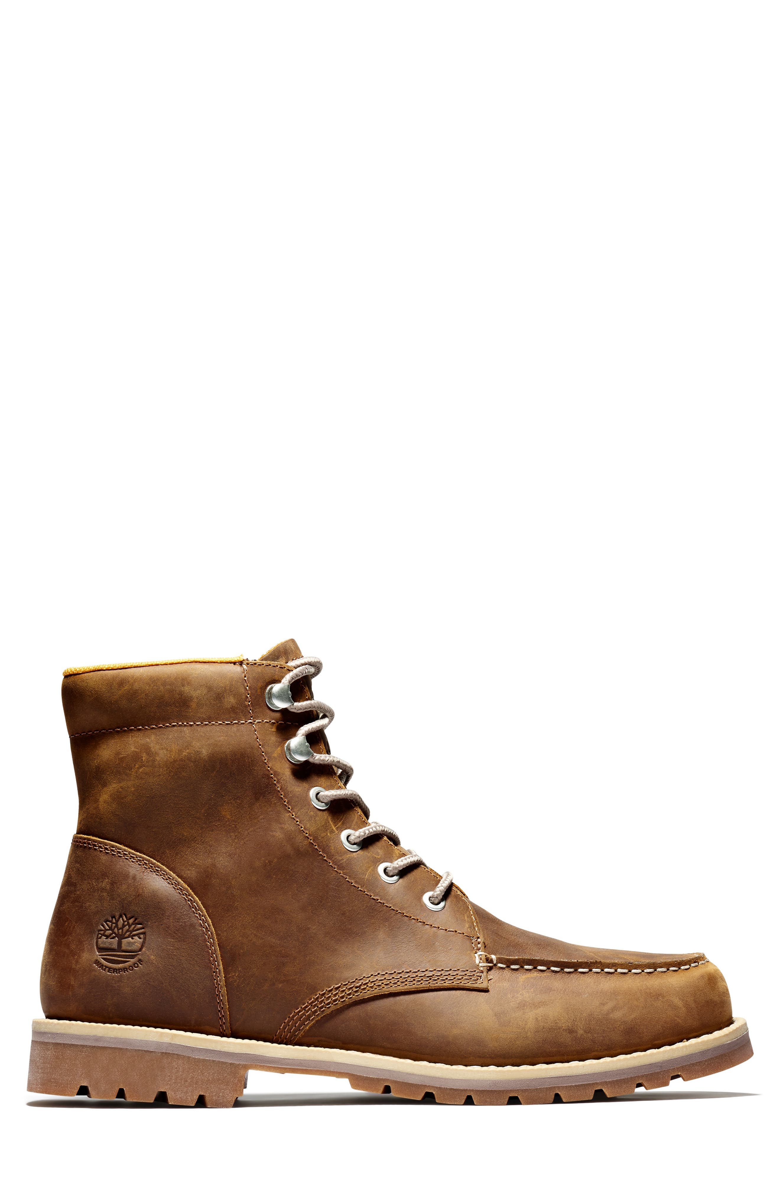 Redwood Falls Waterproof Moc Toe Boot, Alternate, color, SADDLE