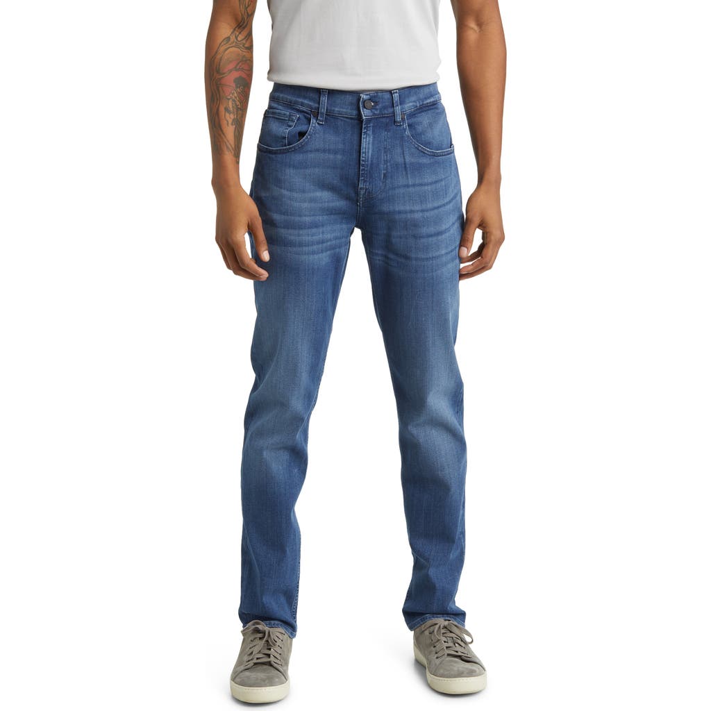 7 For All Mankind Luxe Performance Plus Slimmy Taper Jeans In Blue