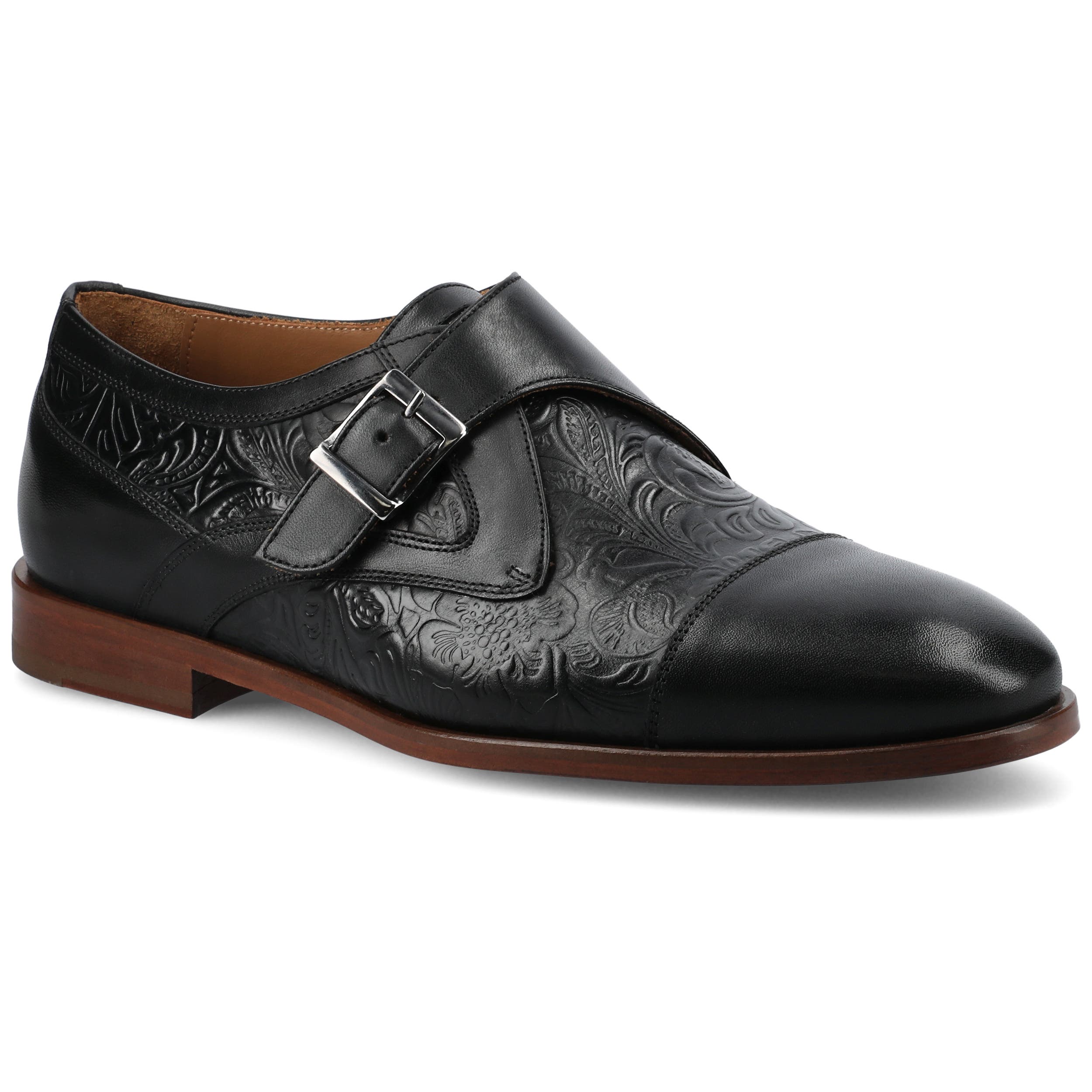 Men's Jack Monk Strap Dress Shoe, Main, color, Black Floral