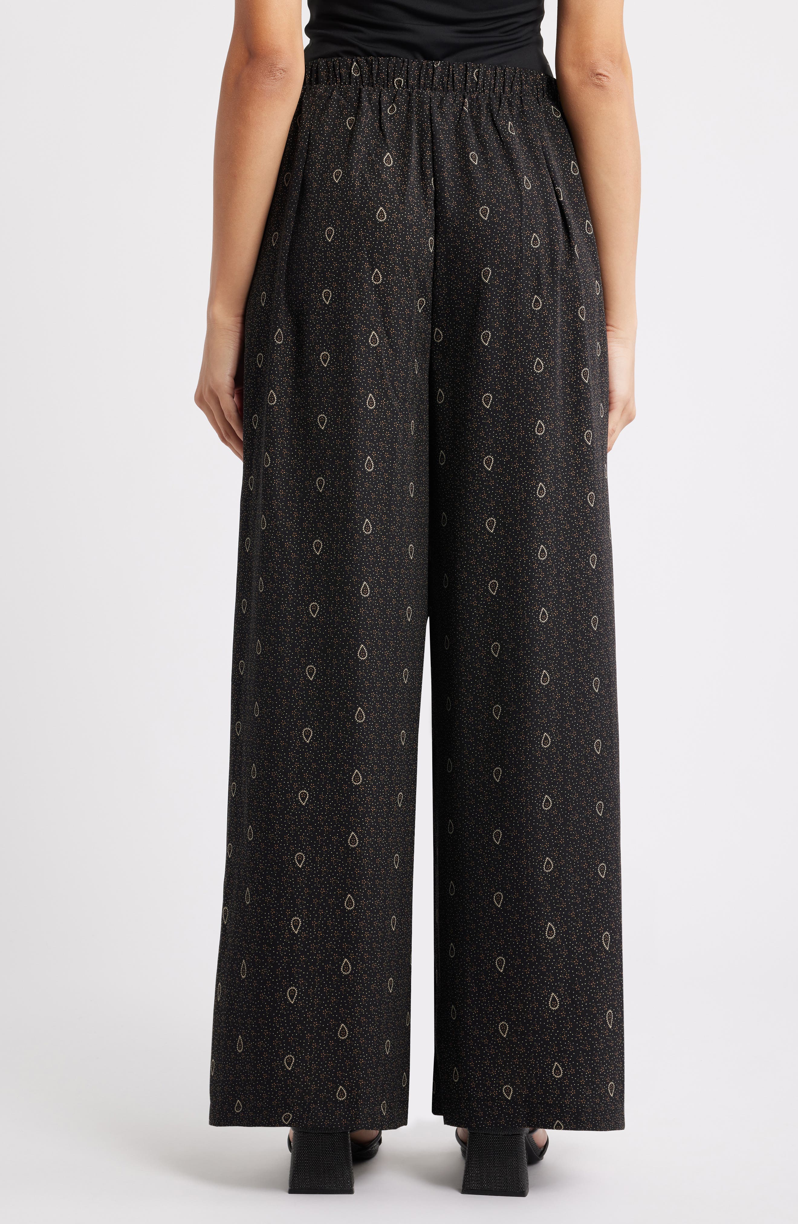 Allover Print Wide Leg Pants - image 2