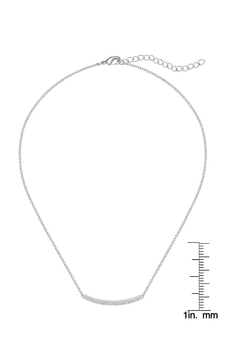 Lily Nily Kids' Cubic Zirconia Bar Pendant Necklace, Alternate, color, White
