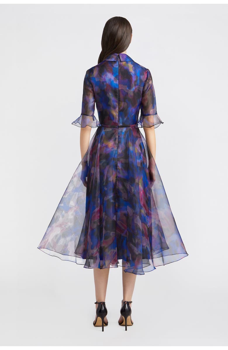 Theia Colette Shirt Button Down Organza Dress, Alternate, color, Shadow Aura