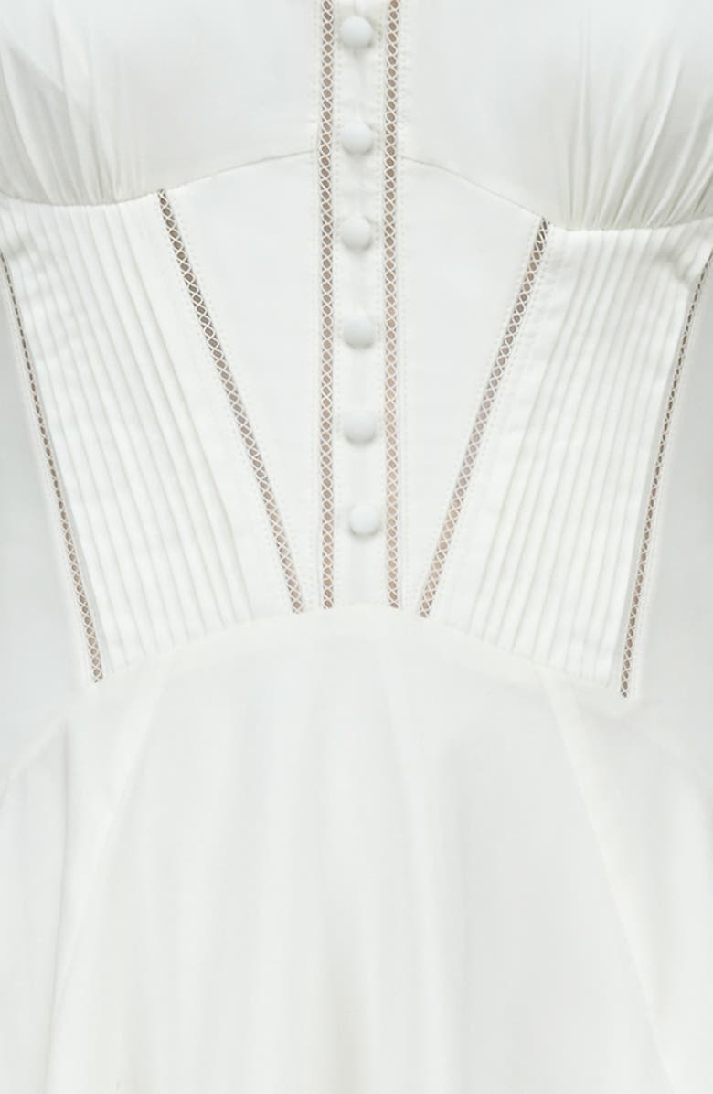 HOUSE OF CB Solana Lace Detail Stretch Cotton Cocktail Dress, Alternate, color, White