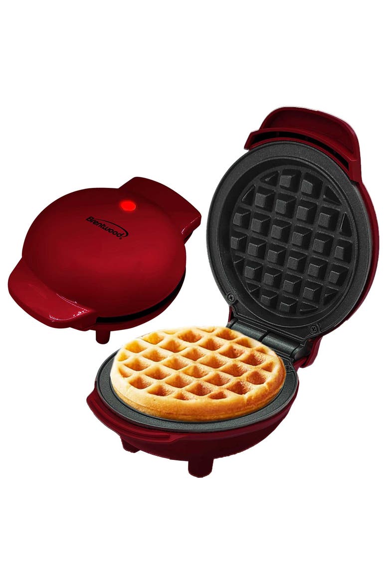 Non-Stick 5" Multi-Use Mini Waffle Maker in Red, Main, color, Red