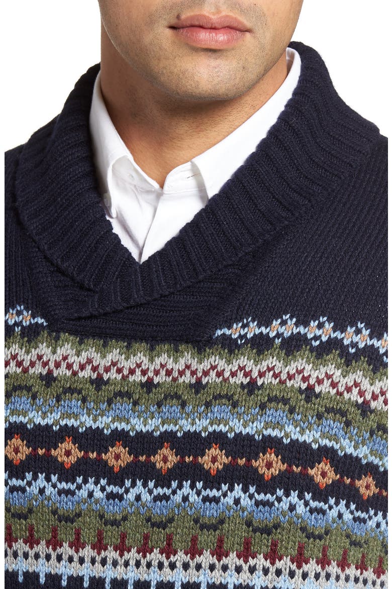 Fair Isle Sweater, Alternate, color, COASTLINE